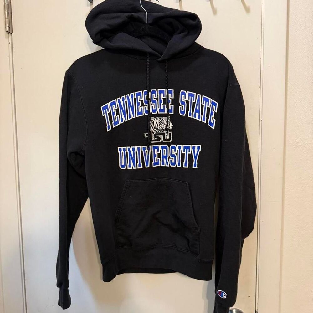 Champion Men's Black and Navy Hoodie